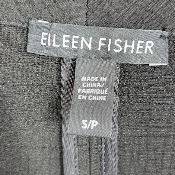 Eileen Fisher Double Breasted Textured Oversized Blazer Jacket in Black S/P - Picture 12 of 13